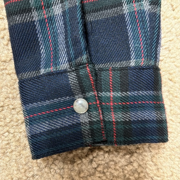 Zara women flannel overshirt with fringe. Size XS - Picture 4 of 6